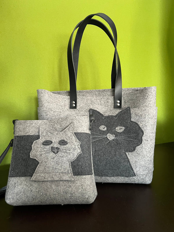 *CAT LADY Pocket Tote - LARGE