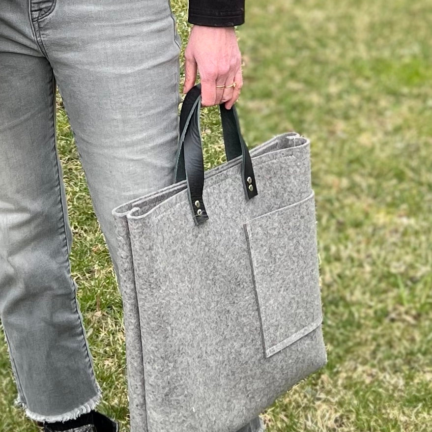 HUMAN MADE FELT TOTE BAG LARGE GREY Felt